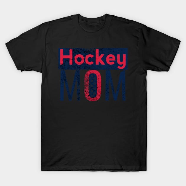 American Hockey Mom in Red and Blue T-Shirt by M Dee Signs